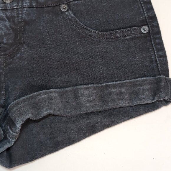 3/$20 Mossimo High Rise Short Shorts Faded Denim Cuffed Button Fly Jean - Picture 4 of 9